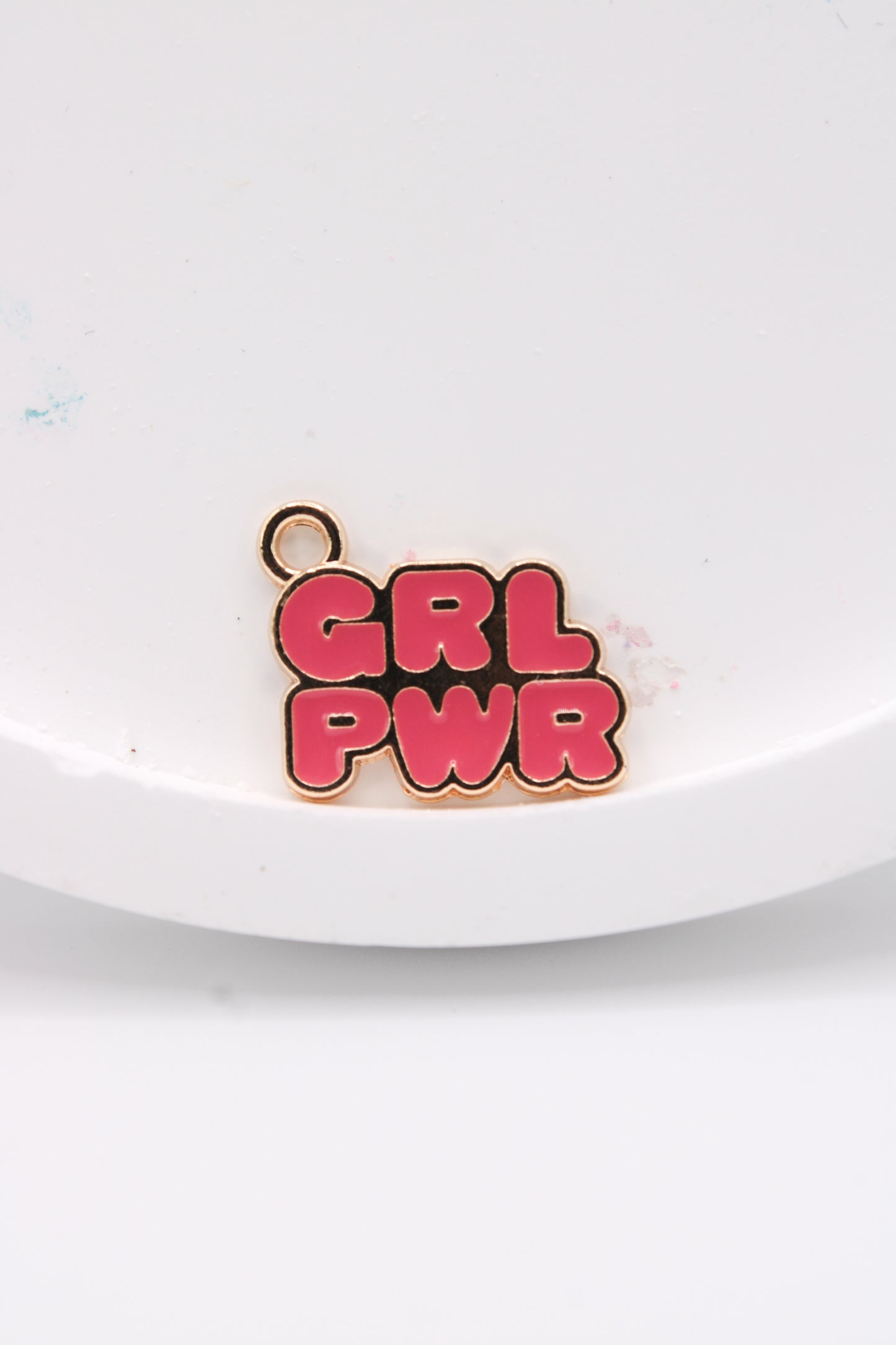 Girl power pink charm