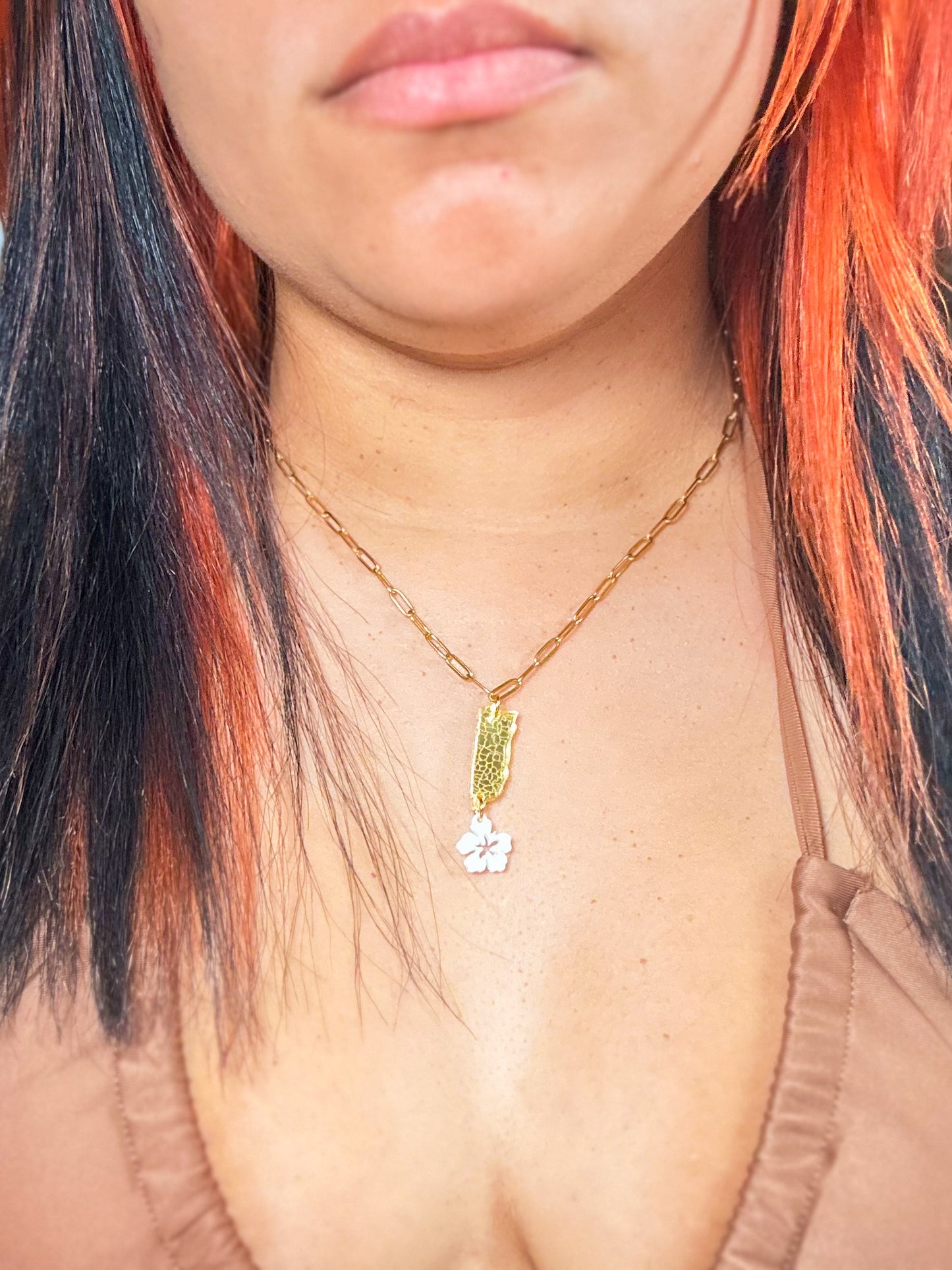 78 Pueblos PR Map Necklace