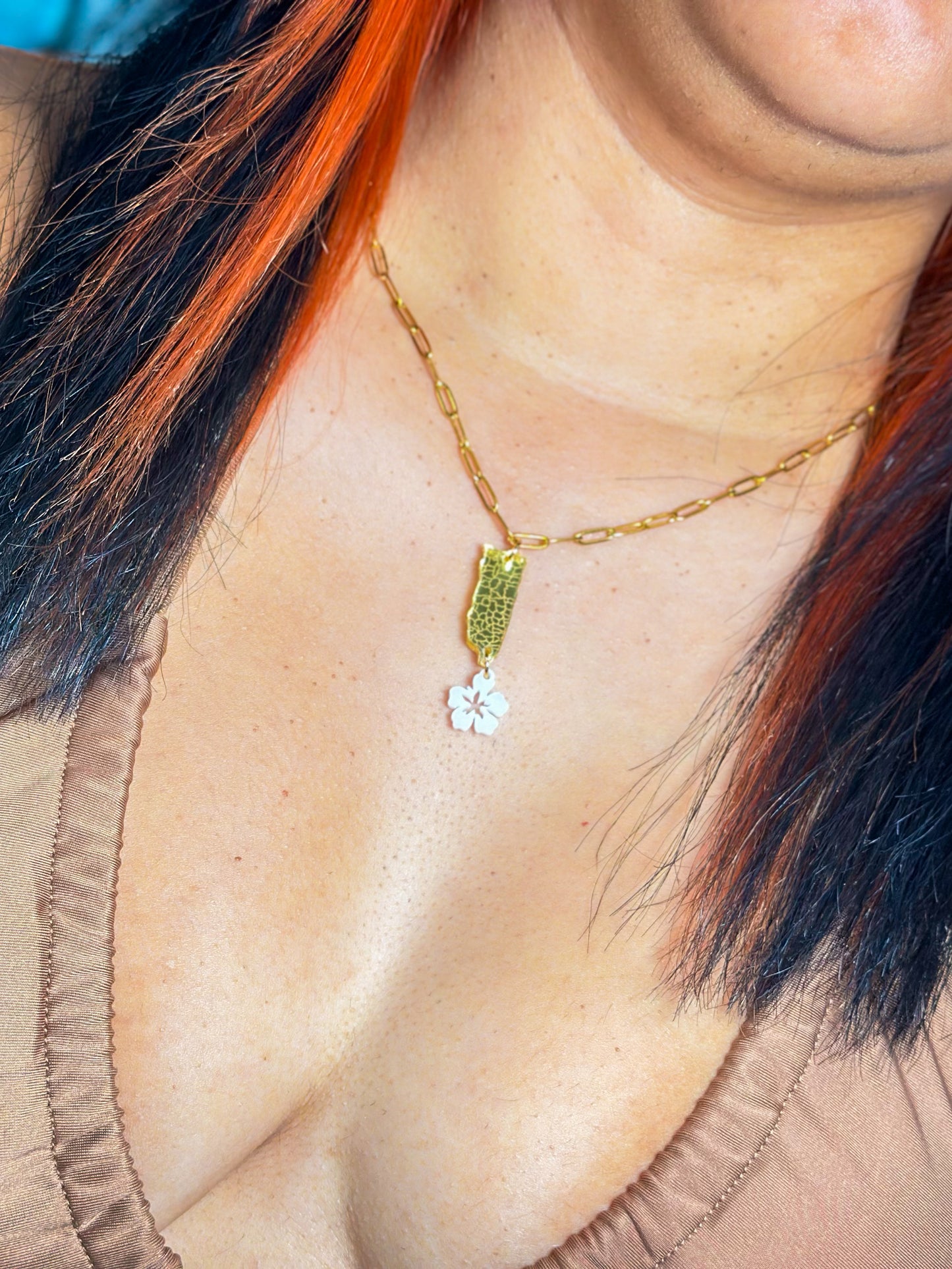 78 Pueblos PR Map Necklace