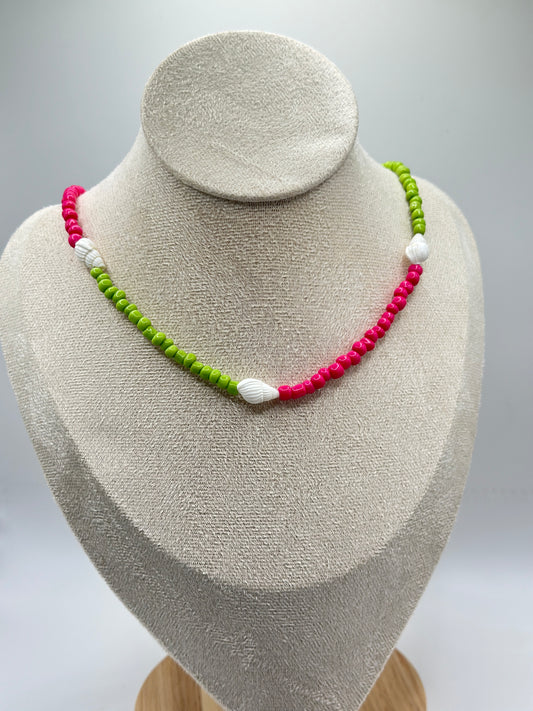 Pink Green Necklace