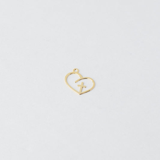 Heart Cross Charm